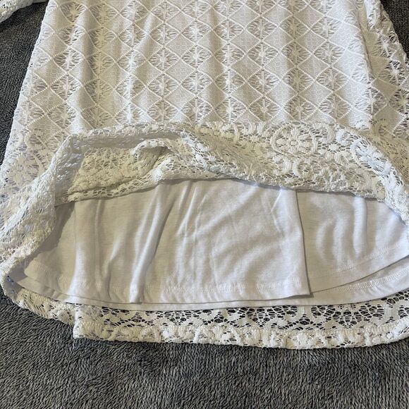 JM Collection White Knit Tunic 3/4 Sleeve With Undershirt Cami Women's Plus 0X - Picture 5 of 6